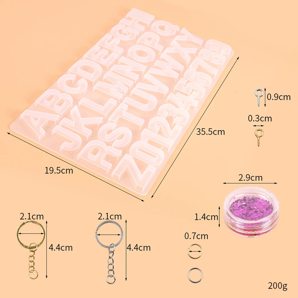 

Alphabet Number Silicone Casting Epoxy Molds For DIY Resin Pendant Keychains Jewelry Findings Tools Glitter Uv Epoxy Handmade