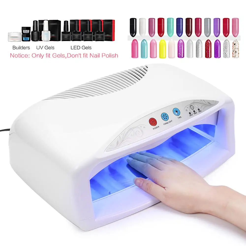 54W UV Nail Dryer Lamp Quick Drying Gel Polish with Fan &amp Timer Setting US 110V | Красота и здоровье