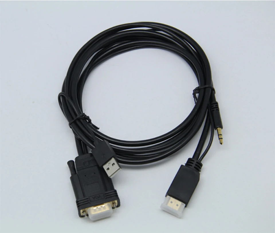 VGA к HDMI кабель с аудио USB источник питания 1080P VGA HDMI адаптер конвертер мужчин и мужчин для ноутбук с HDTV проектор Ps3 Xbox