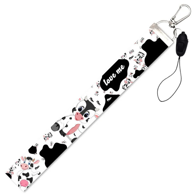 Брелок с мультяшным рисунком коров короткий шнурок для ключей