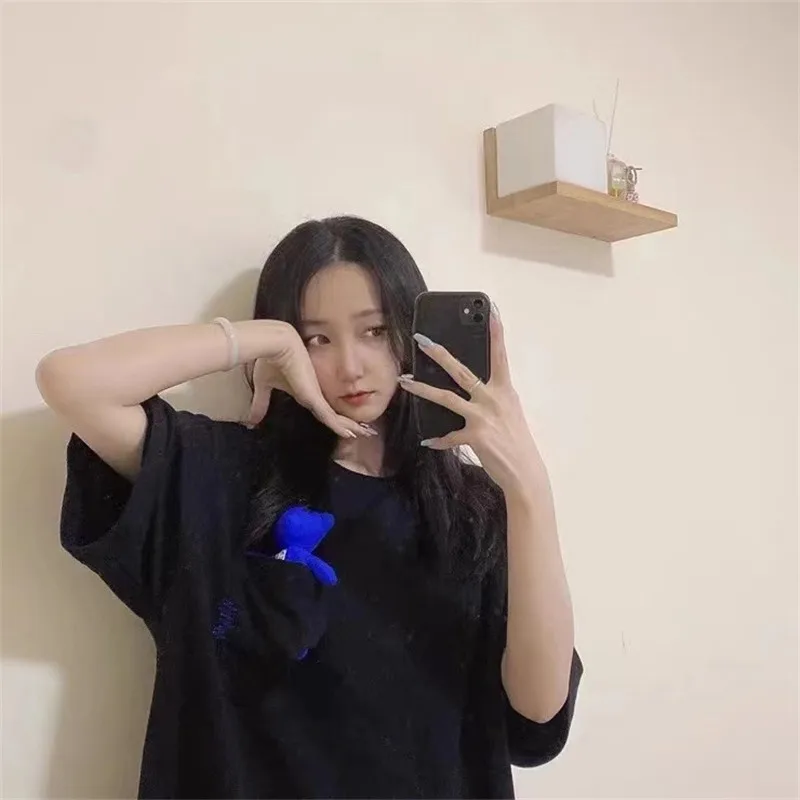 

ADER ERROR Tear pocket Bear Pendant T-Shirt Men Women 1:1 Best-quality Tees Oversized T Shirt