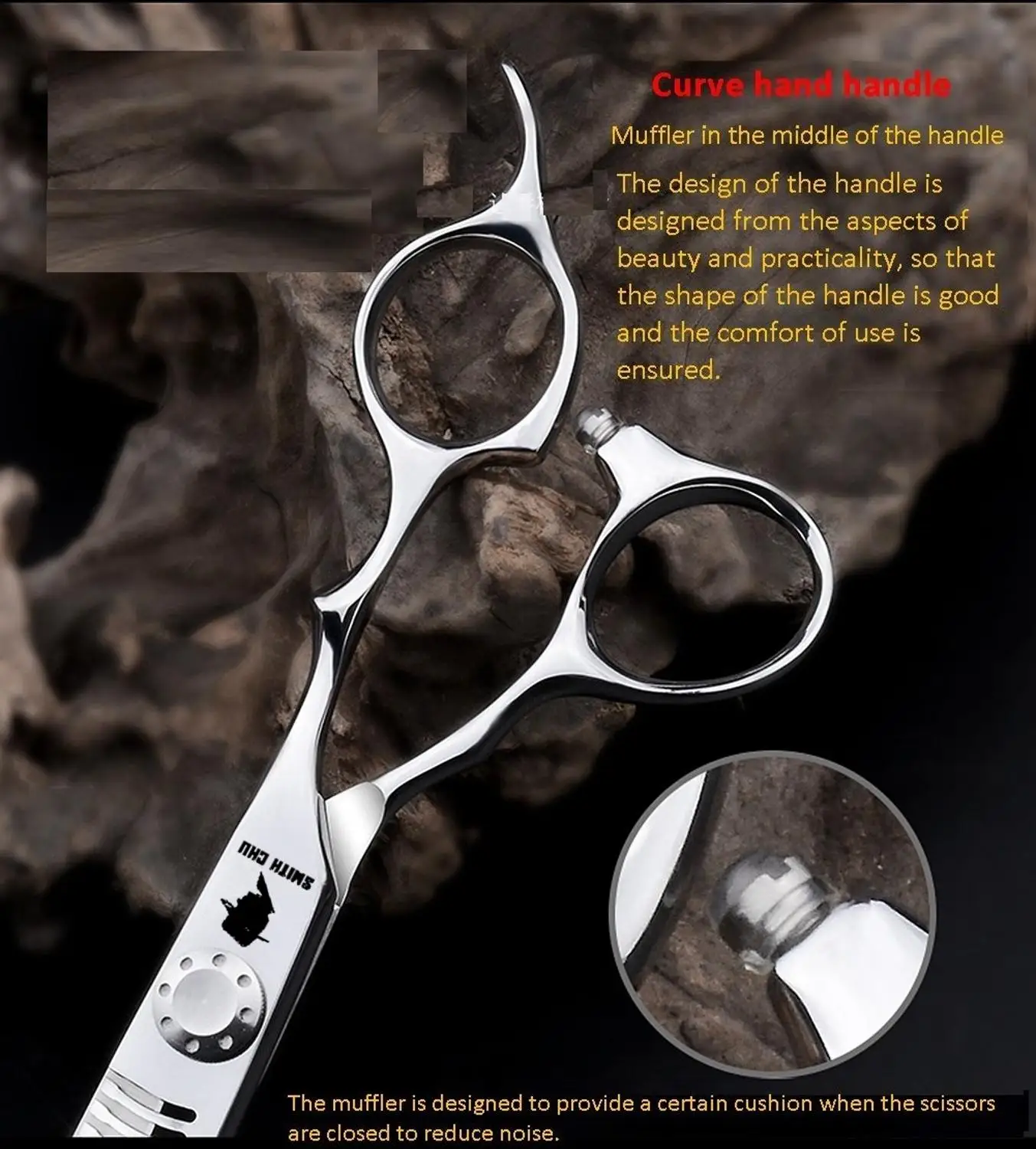 

6.0 inch 440C Stainless Steel Silver Hair Cutting Scissors & Korean 26 Tooth Thinning Scissor Barber Shears - Perf