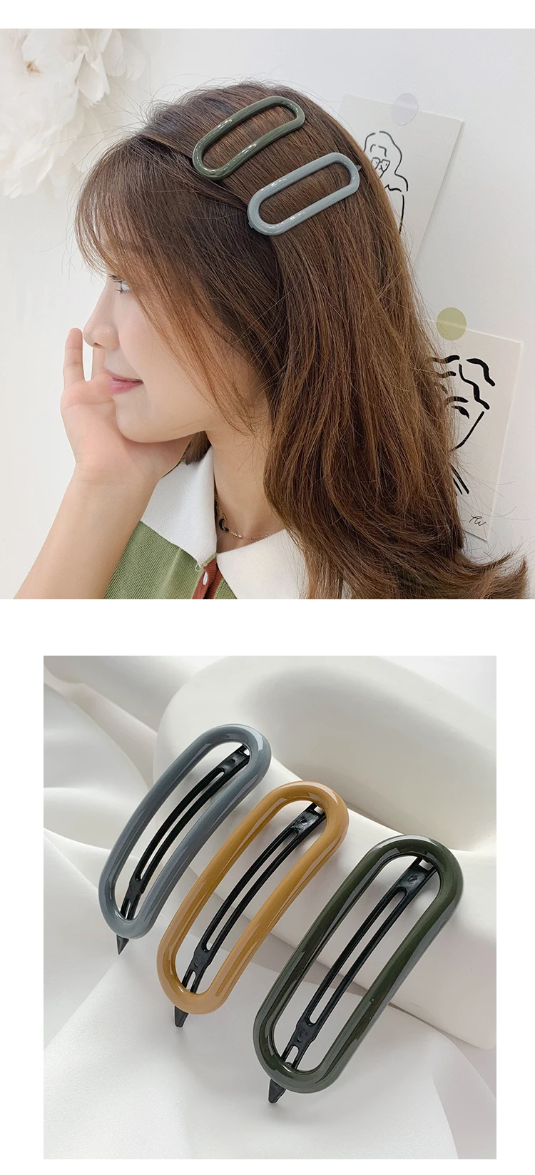 Fashion Oval Candy Color Hairpins Women Lady Hair Clips Pin Barrette Accessories For Girls Hair Ornament Tool Hairgrip Headdress