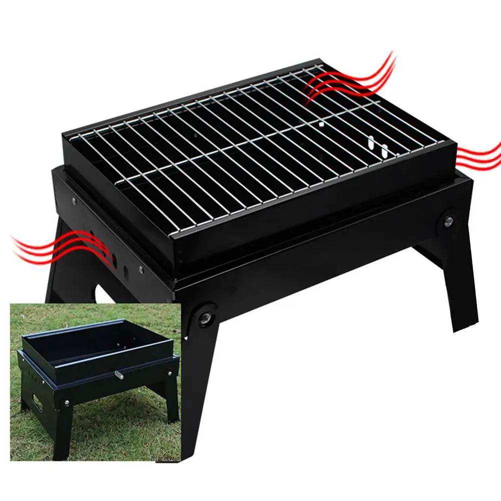 

Folding Charcoal Grill Stainless Steel Portable Camping Cooking Picnic Barbecue Tools Ultra-light BBQ Grill For Picnics Parties