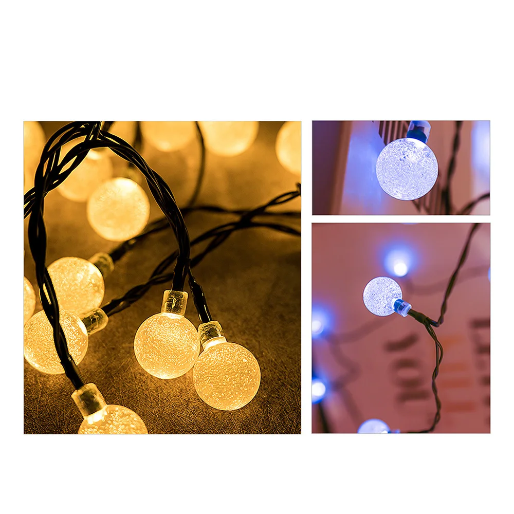 

20/30/50/60 LED Globe Bulb Festoon String Lights Outdoor Waterproof Ball String Christmas Garland Wedding Garden Party dropship