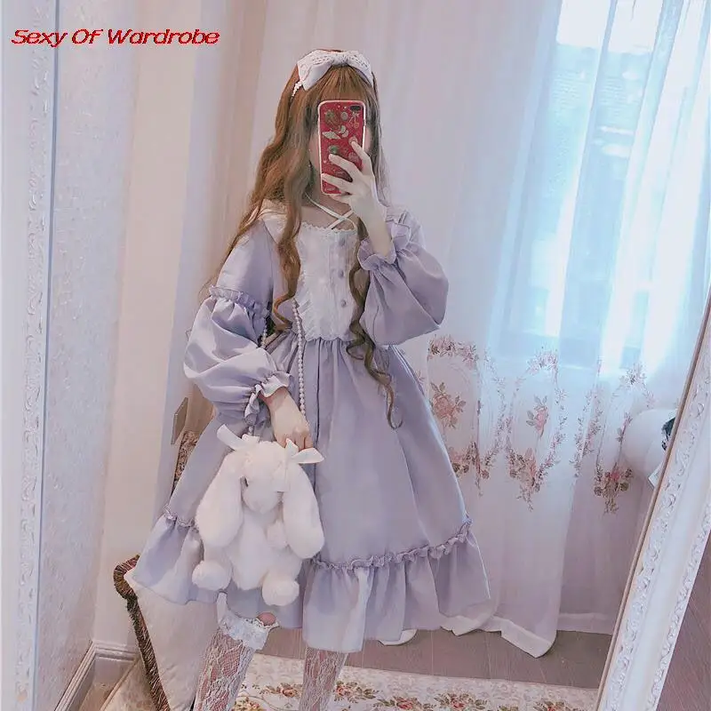 Новинка Осень 2021 корейское модное платье для отдыха Kawaii Lolita японское милое