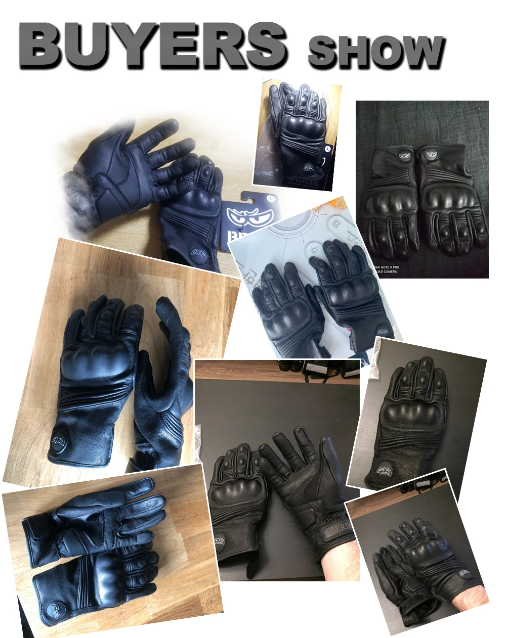 BERIK guantes de cuero para resistentes al viento y agua
