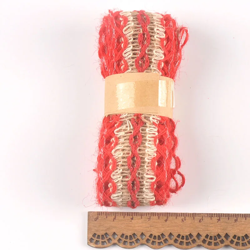2M Retro Jute Burlap Lace Ribbons For Craft DIY Gift Wraping Hessian Hemp Ribbon Handmake Party Bag Material Wedding Decor C2418 | Дом и сад