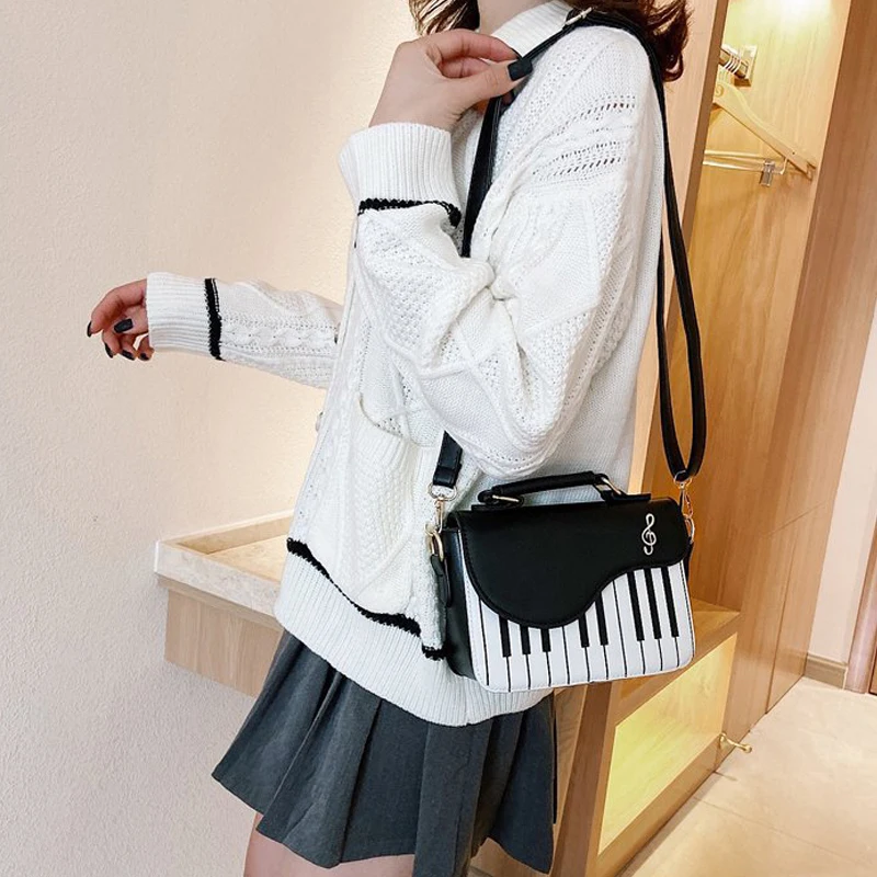 Cute Piano Luxury Designer Shoulder Bag Trendy Fahion Handbags Women Crossbody Bags Ladies Square Top-handle Sling Shoulder Bag