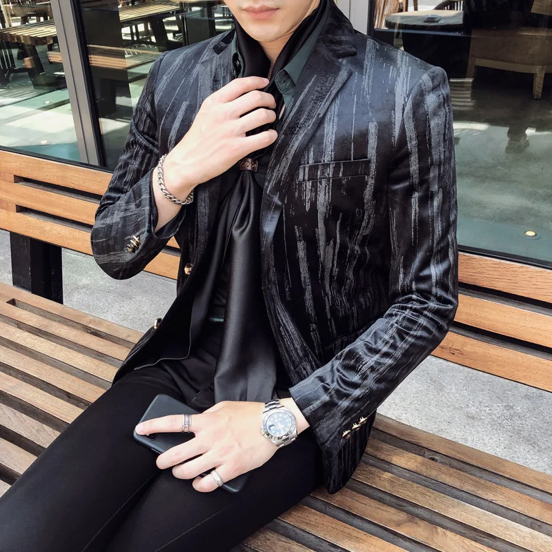Пиджак Terno Masculino 6xl тонкий мужской костюм блейзеры на одной пуговице с длинным
