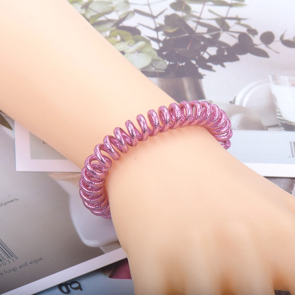 Телефонная проволока браслеты повязки на голову спиральная форма хвост резинка