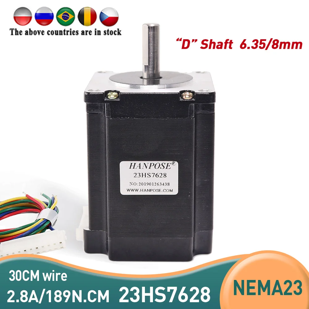 20 шт. Nema23 шаговый двигатель FL57STH76 2804A( 23HS7628) 4 свинцовый 270oz in 76 мм 2.8A биполярный CE ISO