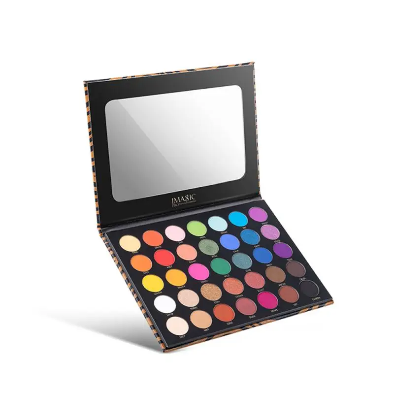 IMAGIC 35 цветов Красота водонепроницаемый матовый оранжевый земли блеск Тени для
