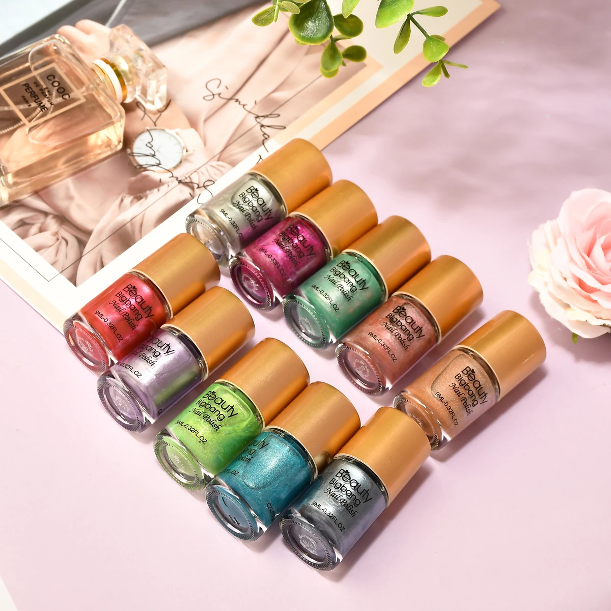 Beautybigbang 9 мл зеркальный эффект лак для ногтей металлический лак стойкий зеленый цвет Набор лаков для ногтей аксессуары для ногтей инструмент