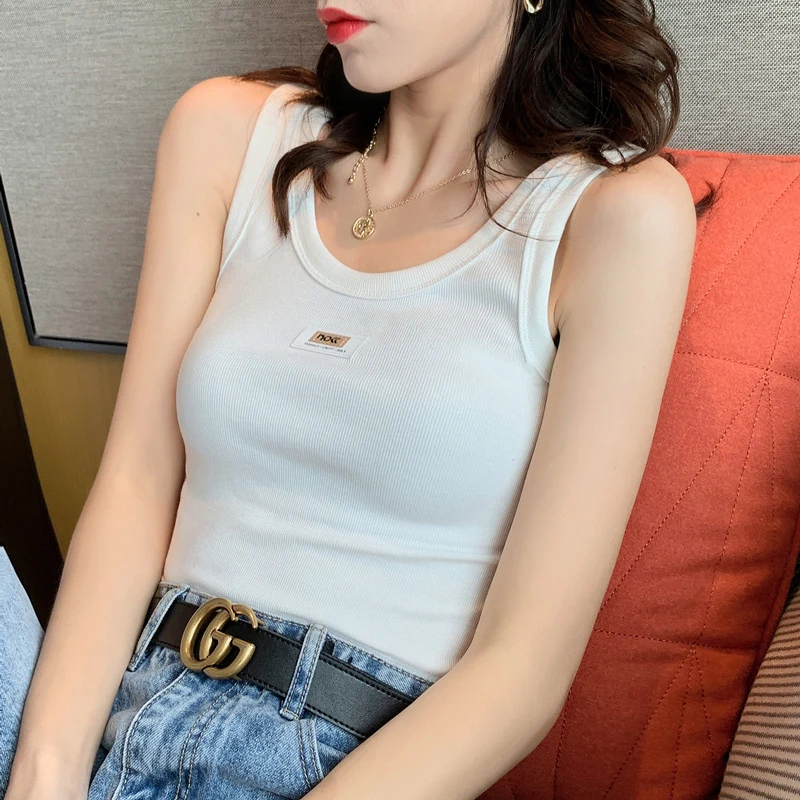 

Wind Daylight White Black Green Pink Summer Short Slim Sleeveless Cotton Camisole Tank Tops
