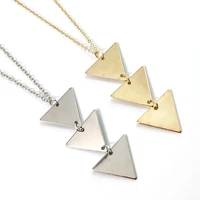 new fashion triangle piece necklace glossy pendant multilayer exaggerated personality lady necklace