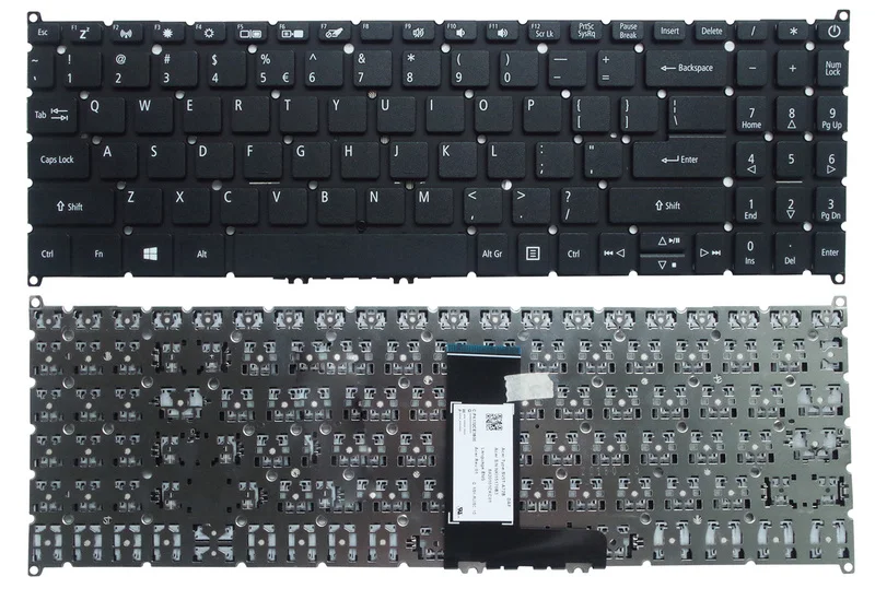 

New Laptop US Keyboard for Acer Swift 3 SF315-51 SF315-51G N17P4 A515-52 A515-53 A515-54 Keyboard No Frame Black