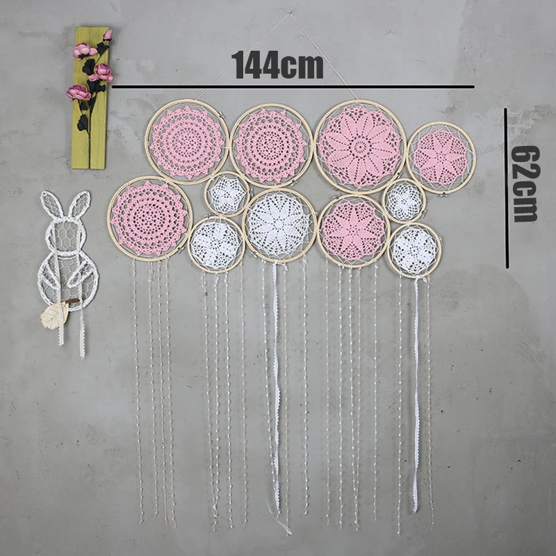 

DIY Large Doily Lace Dream Catcher Crafts Set Lace Dream Catcher Set Background Wall Hanging Decoration Decor Home Wedding