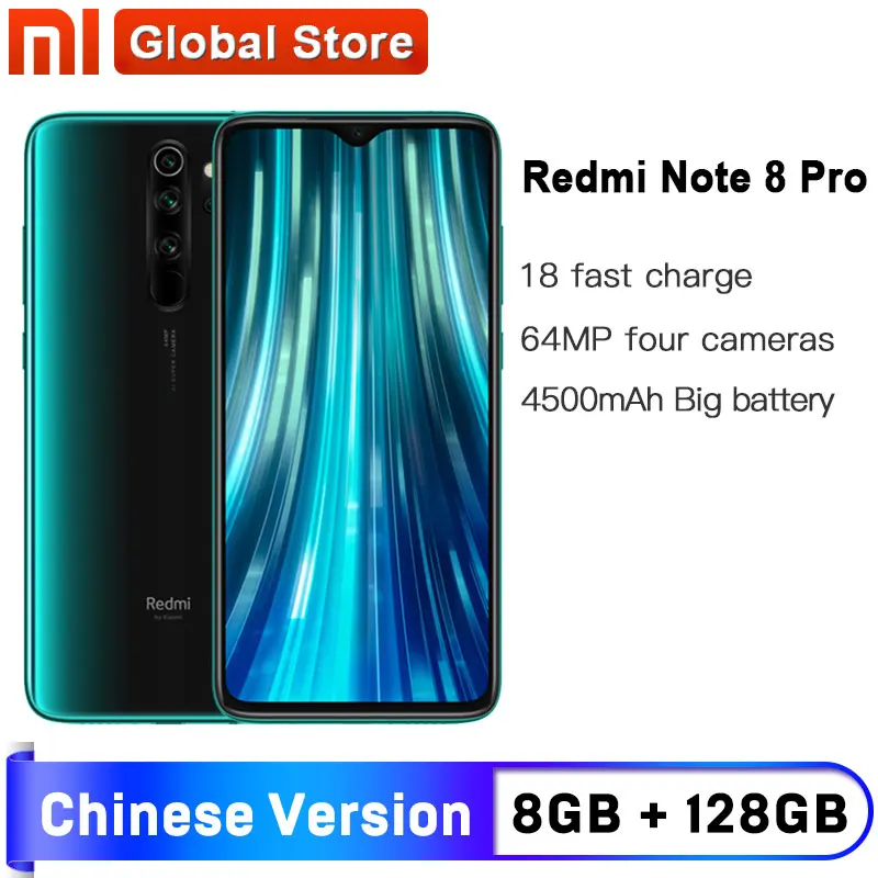 Оригинальный Смартфон Xiaomi Redmi Note 8 pro ГБ 128 MTK Helio G90T 6 53 дюймов 18 Вт 64 мп камера