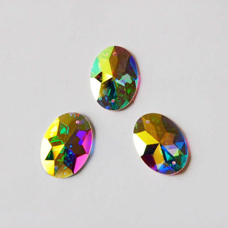 2052TH AB овальные Стразы с кристаллами стразы плоской задней поверхностью