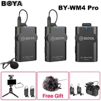 boya by wm4 mark iiby wm4 pro wireless studio microphone lavalier lapel interview mic for iphone dslr camera mixer board