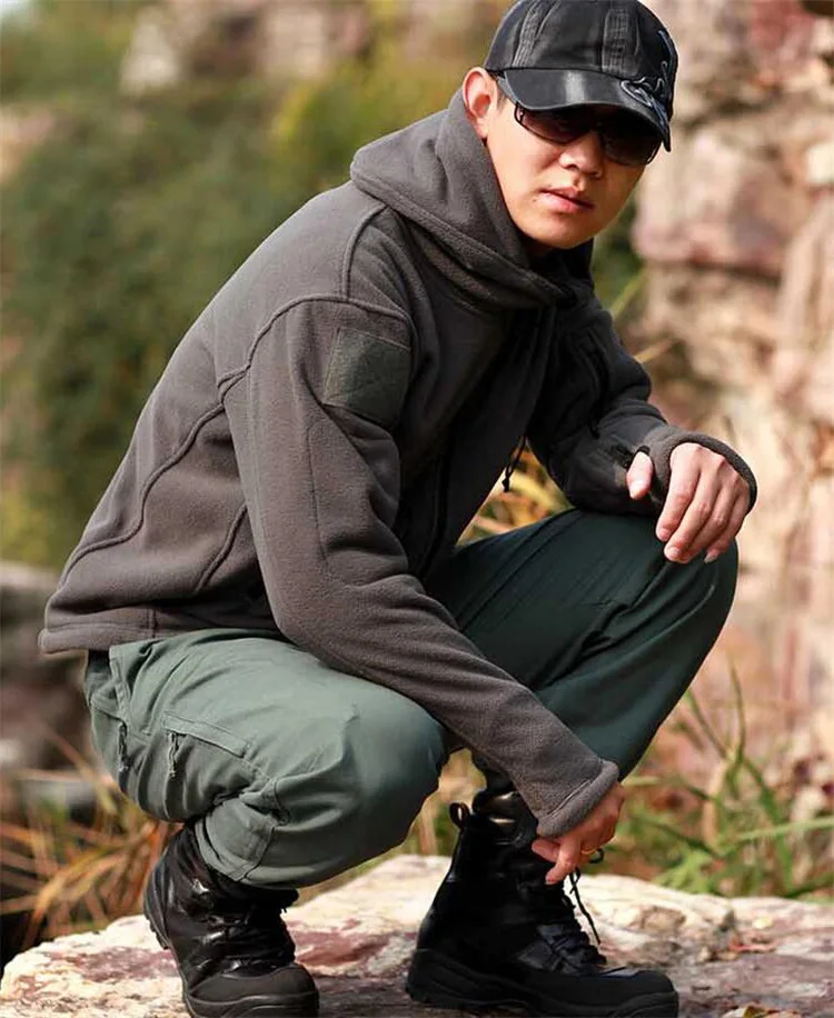 

Men US Military Winter Thermal Fleece Tactical Jacket Outdoors Sports Hooded Coat Militar Softshell Hiking Outdoor Army Jackets