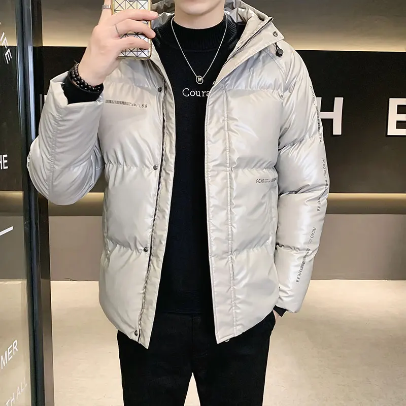 New TOP Winter Mens Cotton-Padded Jacket Autumn Thick Warm Hooded Parkas Outwear Solid Waterproof Down Coats Youth Loose Clothes