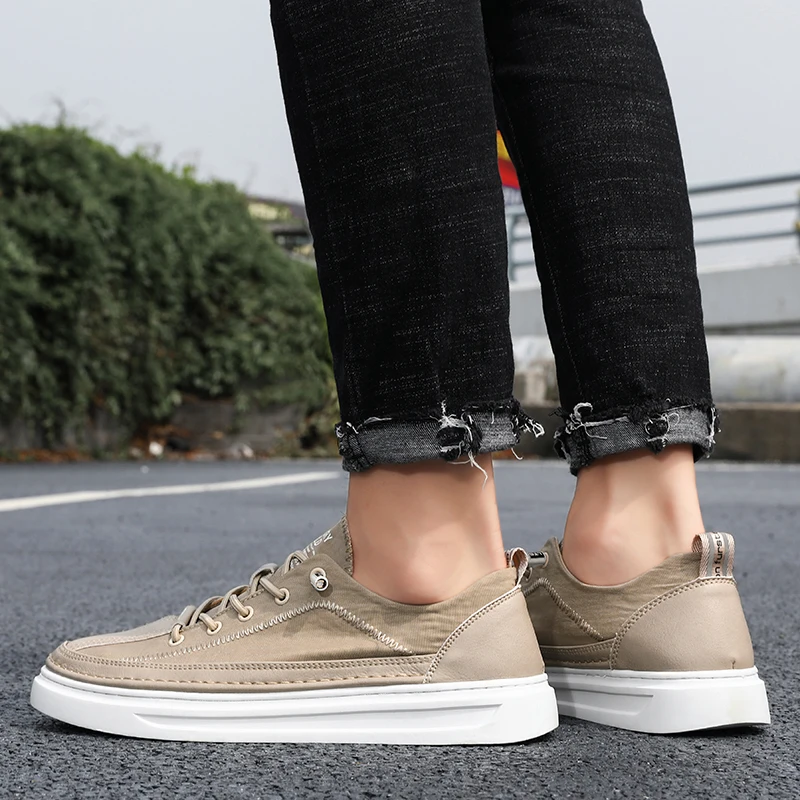 Мужская парусиновая обувь Мужские лоферы Летняя из воздухопроницаемой ткани