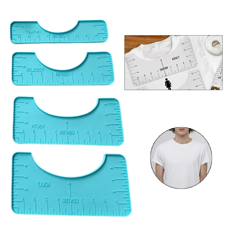 

4 Pcs Clothing Cutting Ruler Epoxy Resin Mold Sewing Measuring Inch Rulers Silicone Mould DIY Crafts Casting Tools