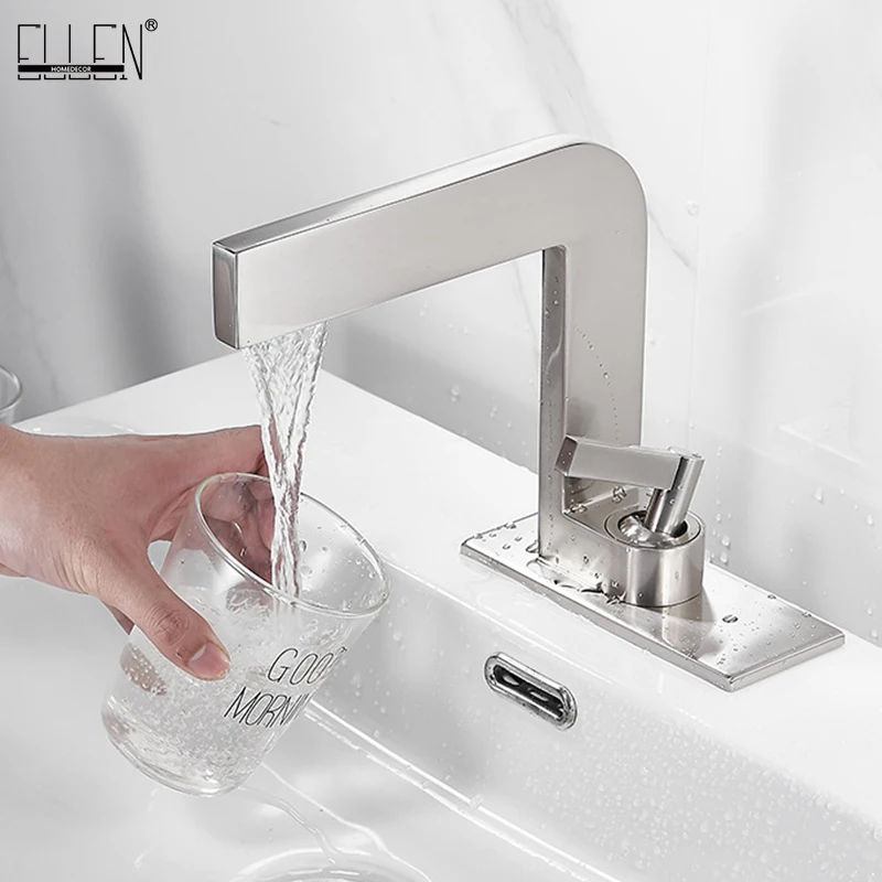 ELLEN смеситель для ванной комнаты с горячей и холодной водой Черный кран на палубе