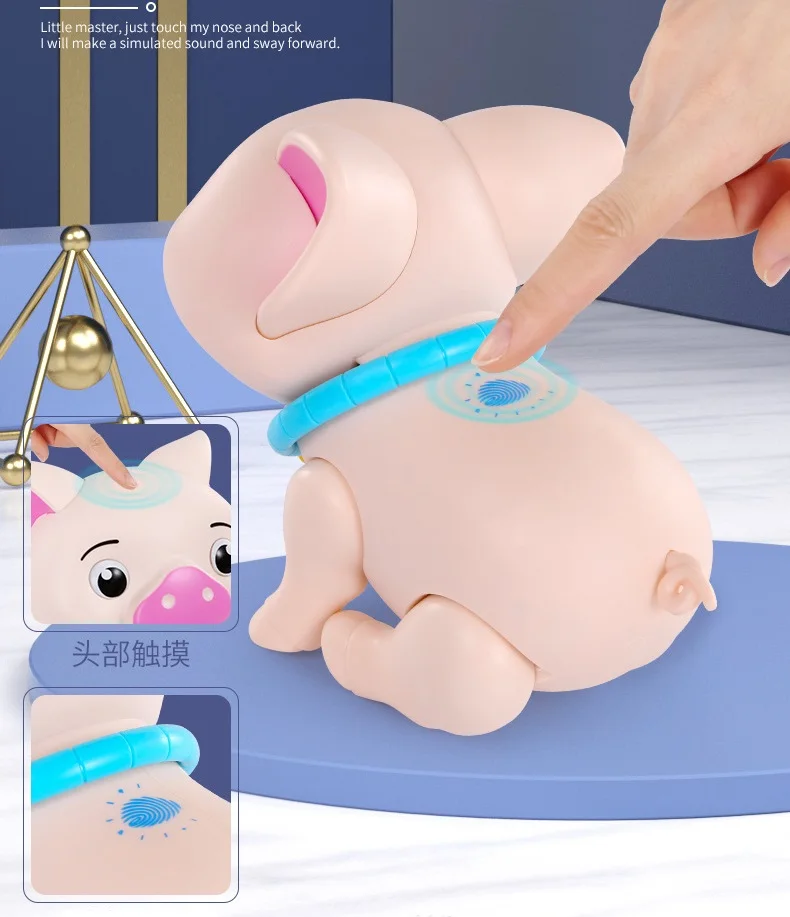 Интерактивные игрушки умная собака кошка свинья игрушки милые животные Робот СВЕТОДИОДНЫЙ звук глаза умные электронные игрушки для домашних животных для детей