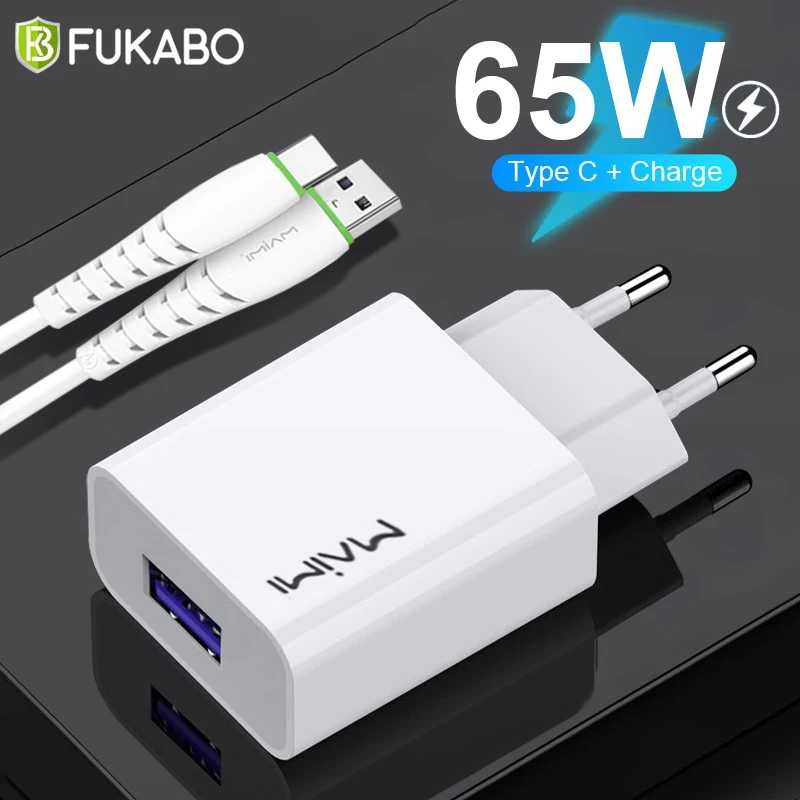 65 Вт быстрое зарядное устройство для Samsung S20 S21 Plus USB Type C 6A PD кабель быстрой зарядки