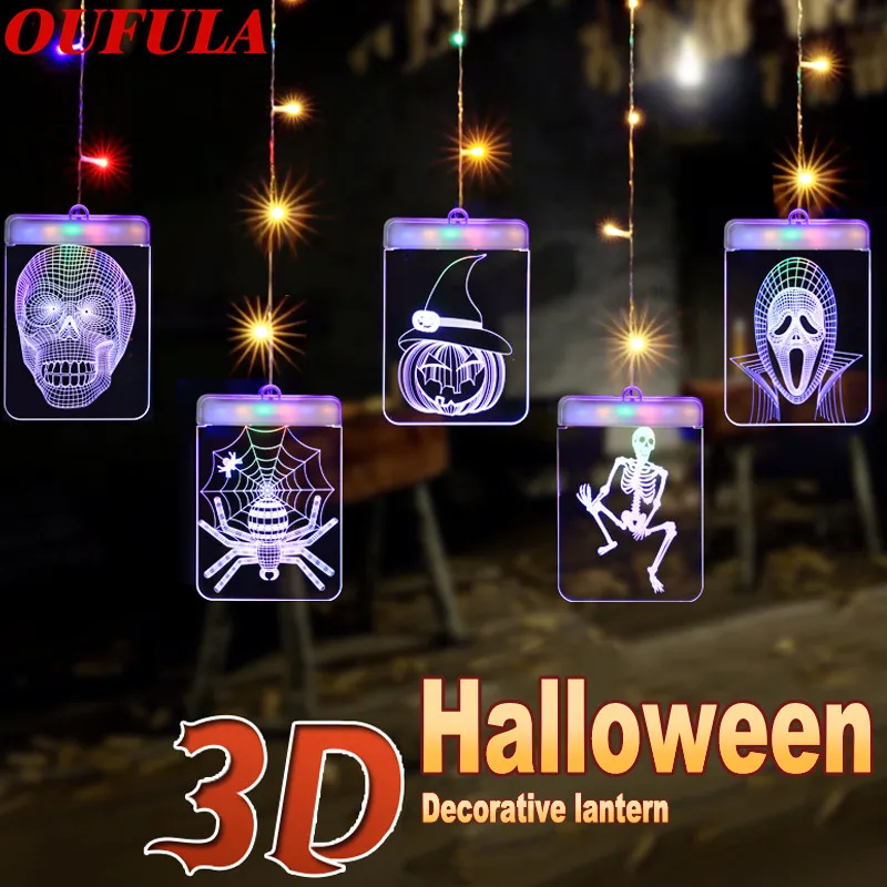 

USB 3D, Хэллоуин, лампы для ночного освещения, украшение окна, детские подарки