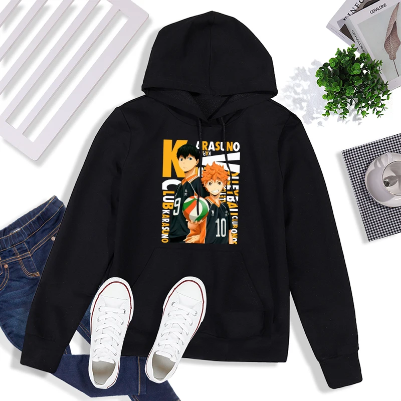 

Hot Japanese Anime Haikyuu Hoodies Men Funny Karasuno Fly High Graphic Streetwear Winter Warm Fashion Unisex Sweatshirts