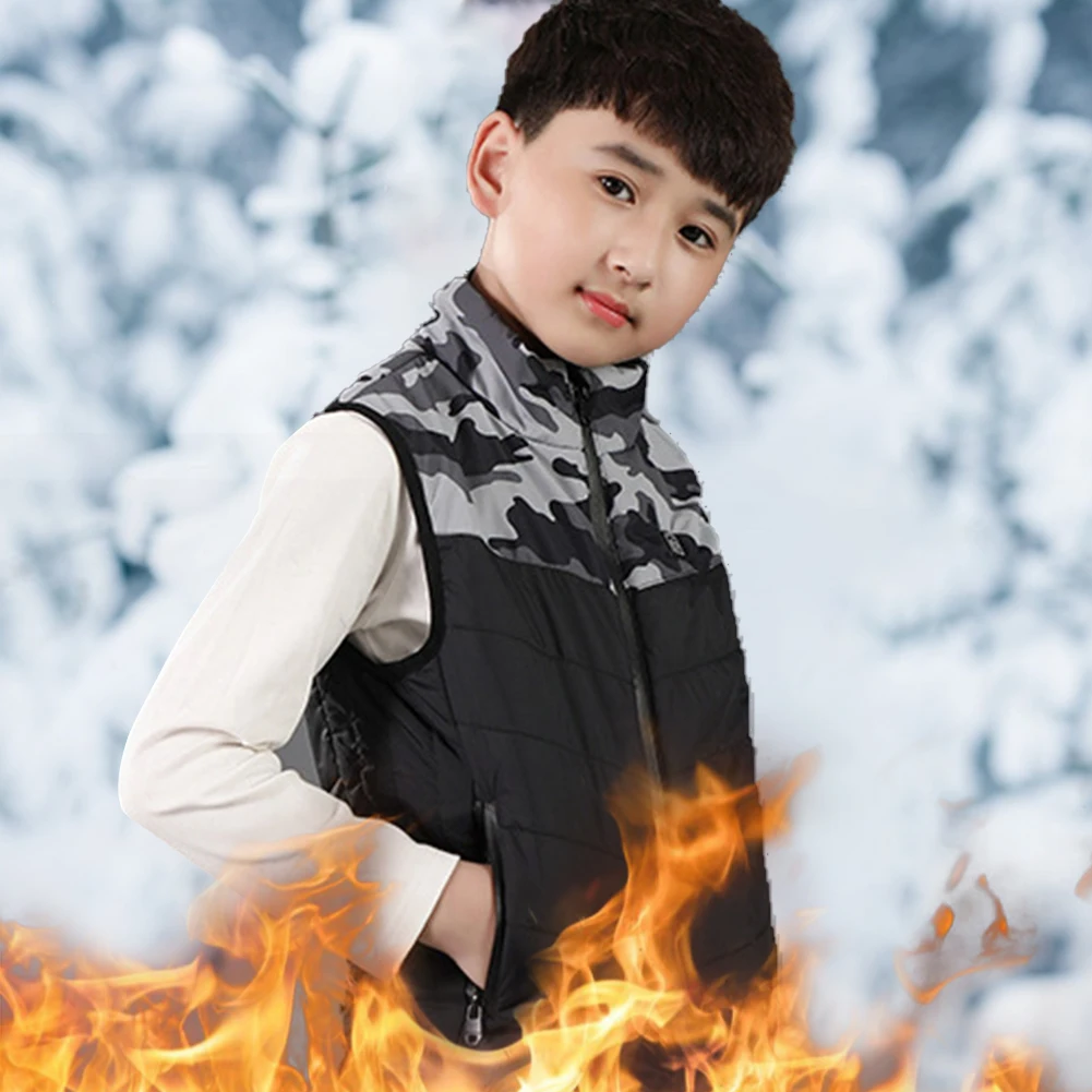 

New Children's Autumn And Winter Smart Heating Cotton Vest USB Infrared Electric Heating Outdoor Stretch Warm Winter Jacket