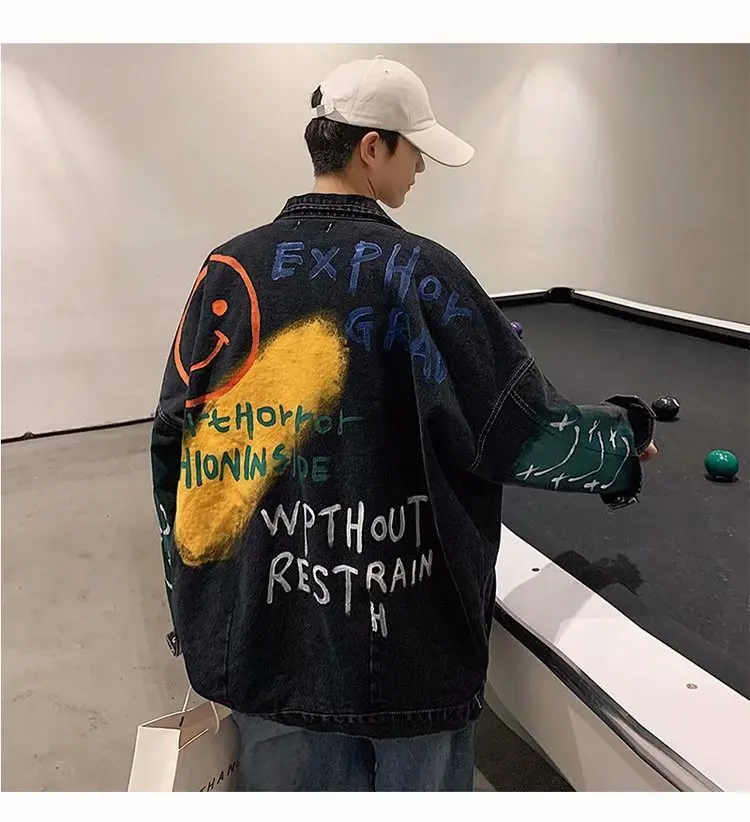 

Куртка XueShengChao в стиле ковбоя для мужчин, Свободное пальто в стиле аниме, сезон 2021