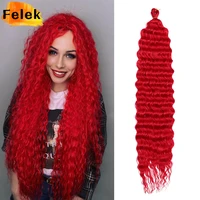 deep wave twist crochet hair natural synthetic afro curls crochet braid ombre braiding hair extensions for women low tempreture