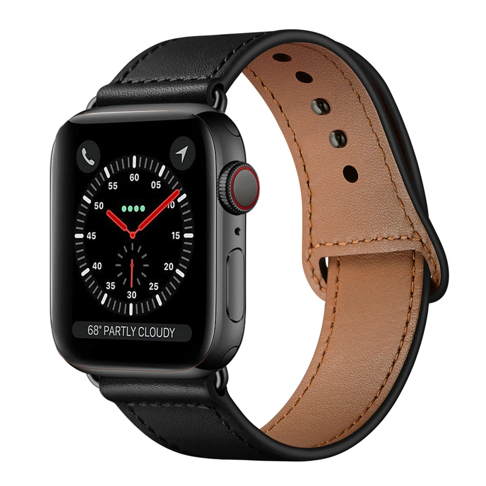Ремешок из натуральной кожи для apple watch band 42 мм 44 браслет 4 5 38 40 iwatch 3 2 1 band|Ремешки