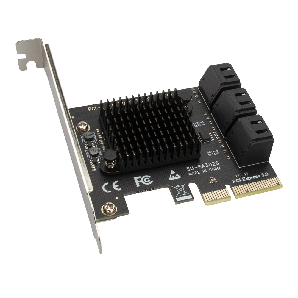 

Плата расширения PCI-E с 6 портами SATA, PCI Express на SATA 3,0, 6 портов SATA III, 6 Гбит/с, PCIE X4