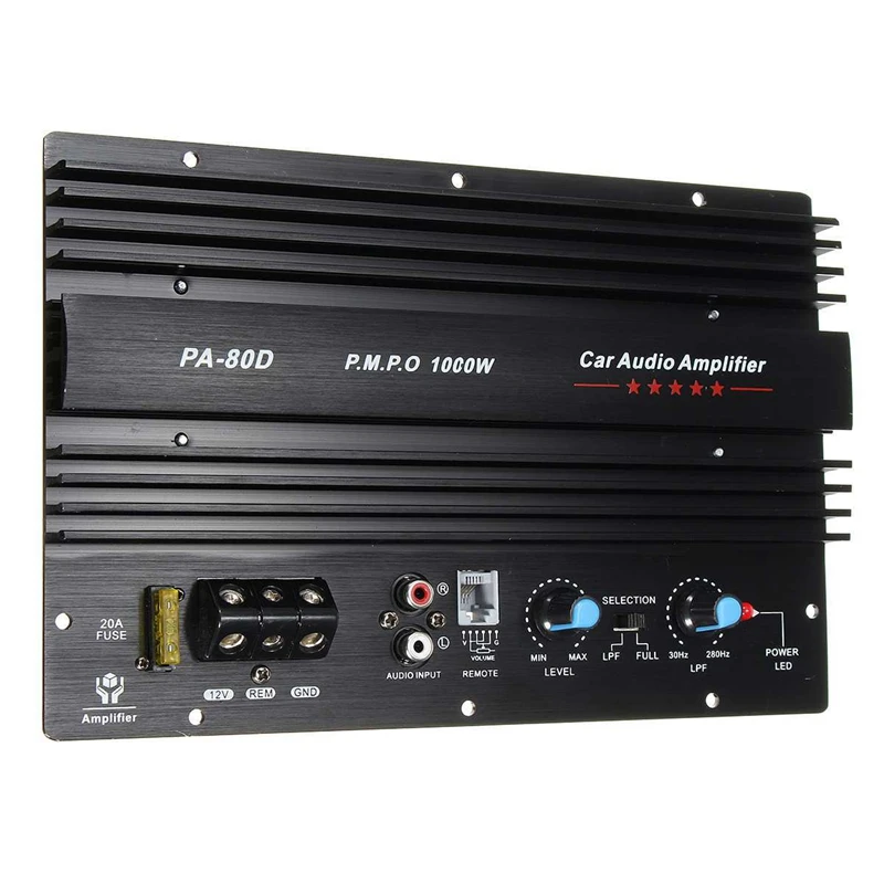 

PA-80D 12V 1000W Car Audio High Power Amplifier Amp Board Powerful Subwoofer Bass Amp Car Player