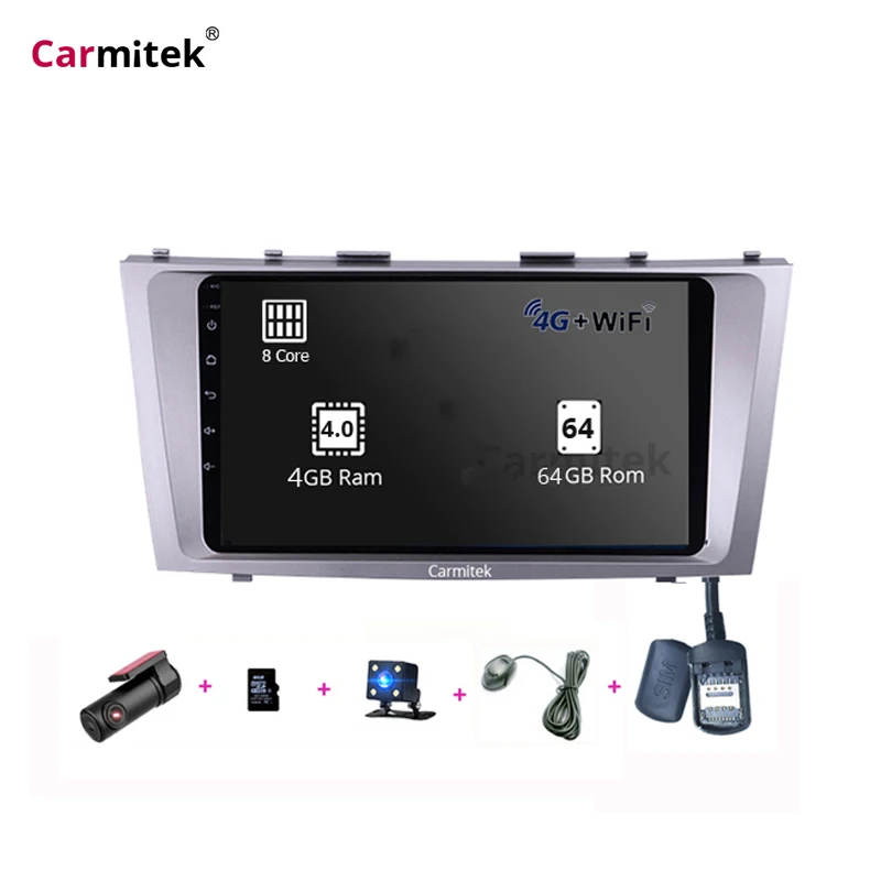 9 дюймов Android камера DVD gps навигационная система сенсорный экран 2din для Toyota Camry vx 40 50 2006 2007 2008 2009 2010 2011