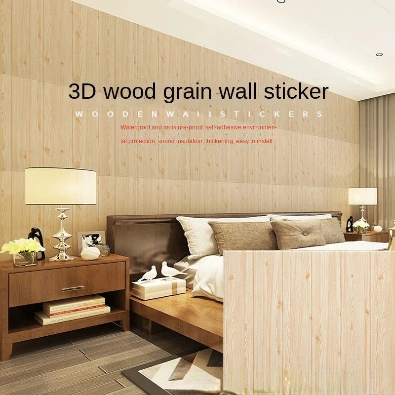 

30Pcs Self-Adhesive Panel 3D WallSticker Waterproof Foam Wood Grain Wallpaper for KidsRoom Kitchen Background Wall Luxury Decor