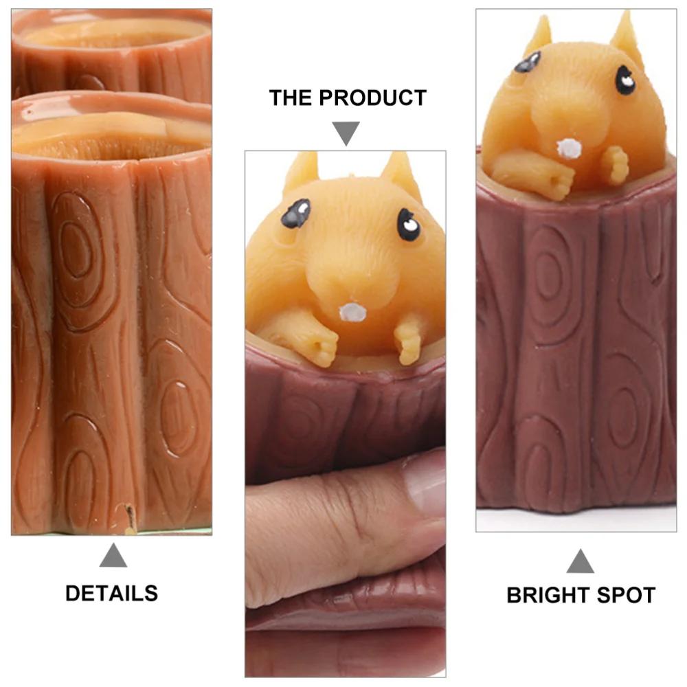 

3Pcs Retractable Squirrel Funny Squeeze Tricky Props for Kids Adults