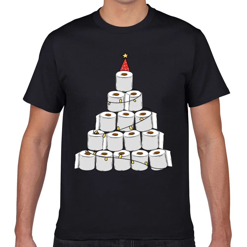 

Мужская футболка с рождественским дизайном и туалетной бумагой, с рождественскими и комиксными надписями, Мужская футболка на заказ, 2021