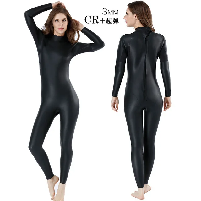 3MM Women PU WaterProof One Piece SCR Swim Surfing Winter Warm Neoprene Diving Suit Spearfishing Snorkeling UnderWater Wetsuit