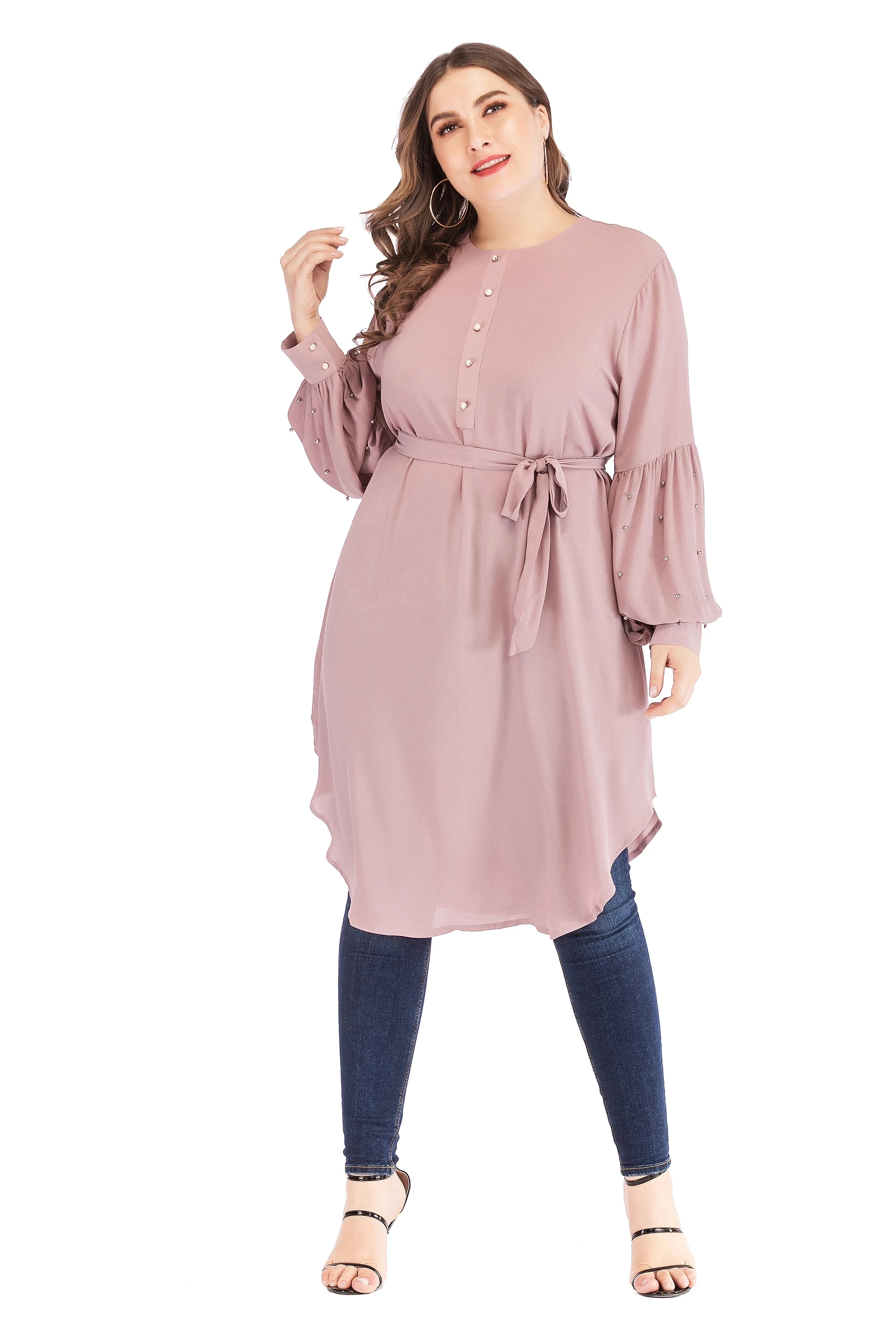 6xl Арабская Длинная Верхняя искусственная ткань Дубай туники с длинным рукавом