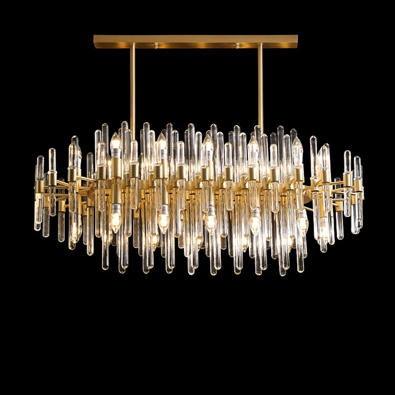 

E14 LED Art Deco Gold Crystal Silver Round Oval Pendant Lights.Pendant light Suspension Luminaire Lampen For Dinning Room
