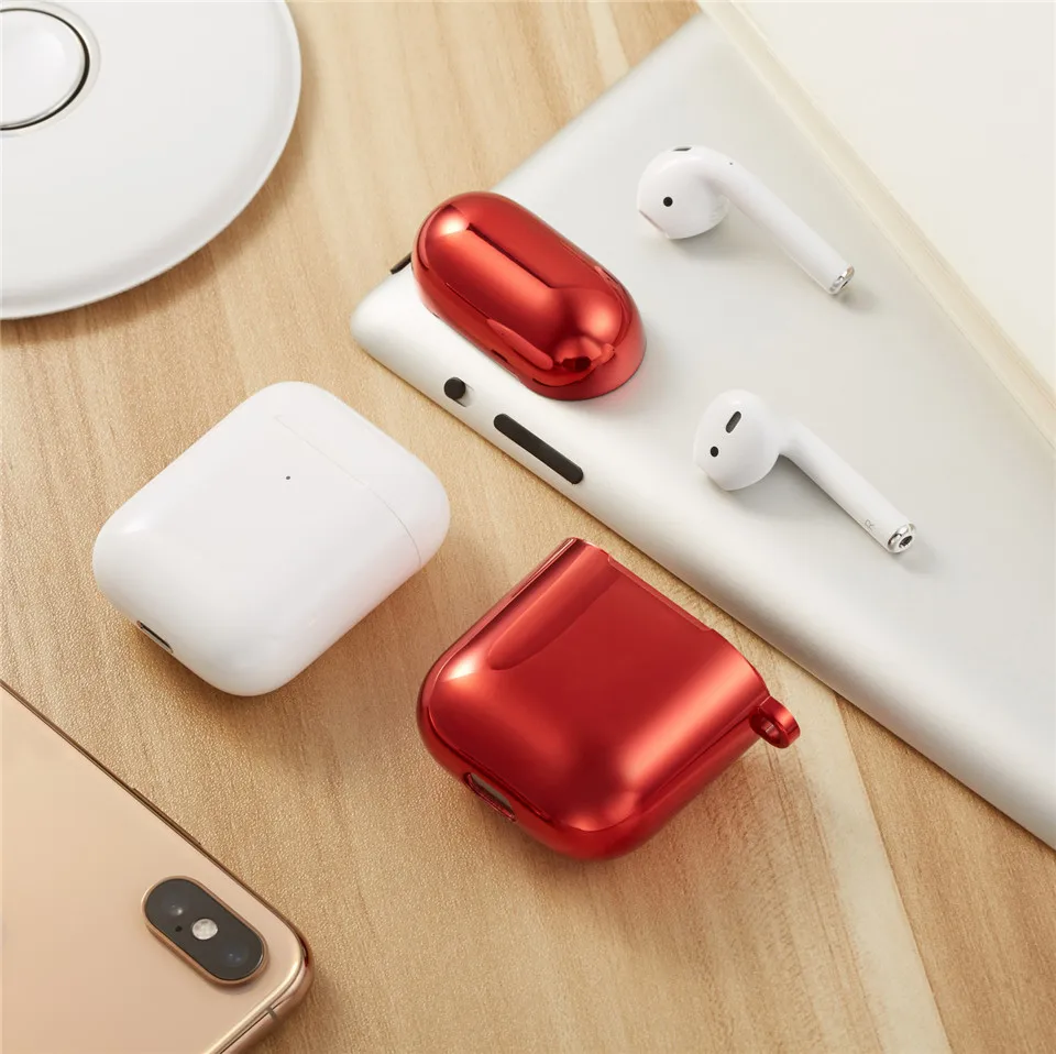 Гальванический защитный чехол для Airpods Жесткий Корпус для наушников оболочка для Apple Airpods 1 2 гальванический защитный чехол