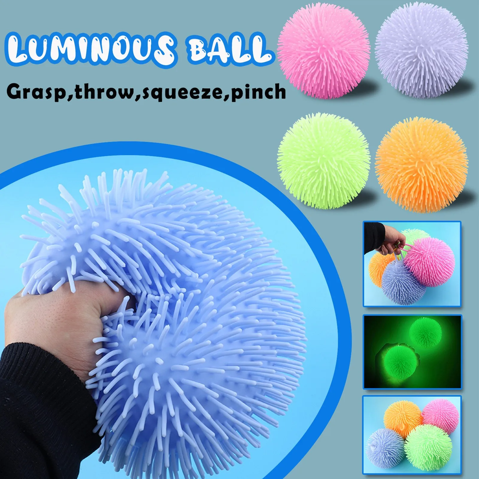 

1pc giocattoli antistress globi luminosi a sfera di zucca giocattolo di decompressione Glow In The Dark Push Bubble Fidget regal