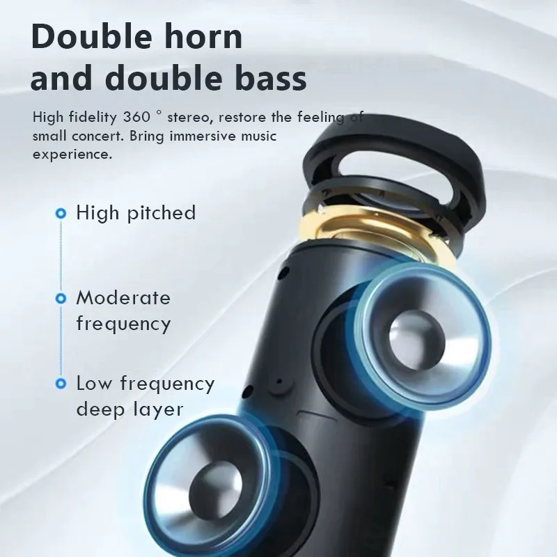 

Portable Bluetooth Speaker 20w Wireless Bass Column Waterproof Outdoor USB Speakers Support AUX TF Subwoofer Loudspeaker TG117